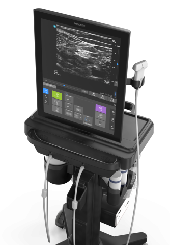 Sonosite ST close look of its screen tilting to the left