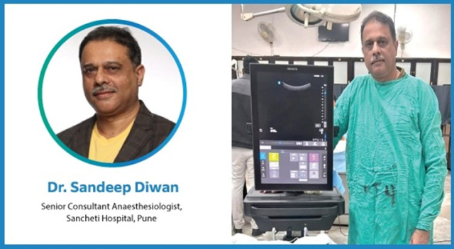 Dr. Sandeep Diwan serves as Senior Consultant Anaesthesiologist at Sancheti Hospital, Pune, and heads the Research Department of Anaesthesia. With over 32 years of clinical expertise and qualifications including MBBS, MD, and DA in Anaesthesia, Dr. Diwan is a staunch advocate of technology-driven, patient‑centric care.  Since pioneering the use of point‑of‑care ultrasound (POCUS) in his practice beginning 2006‑07, Dr. Diwan has progressed from early Sonosite systems to the advanced Sonosite ST point-of-care